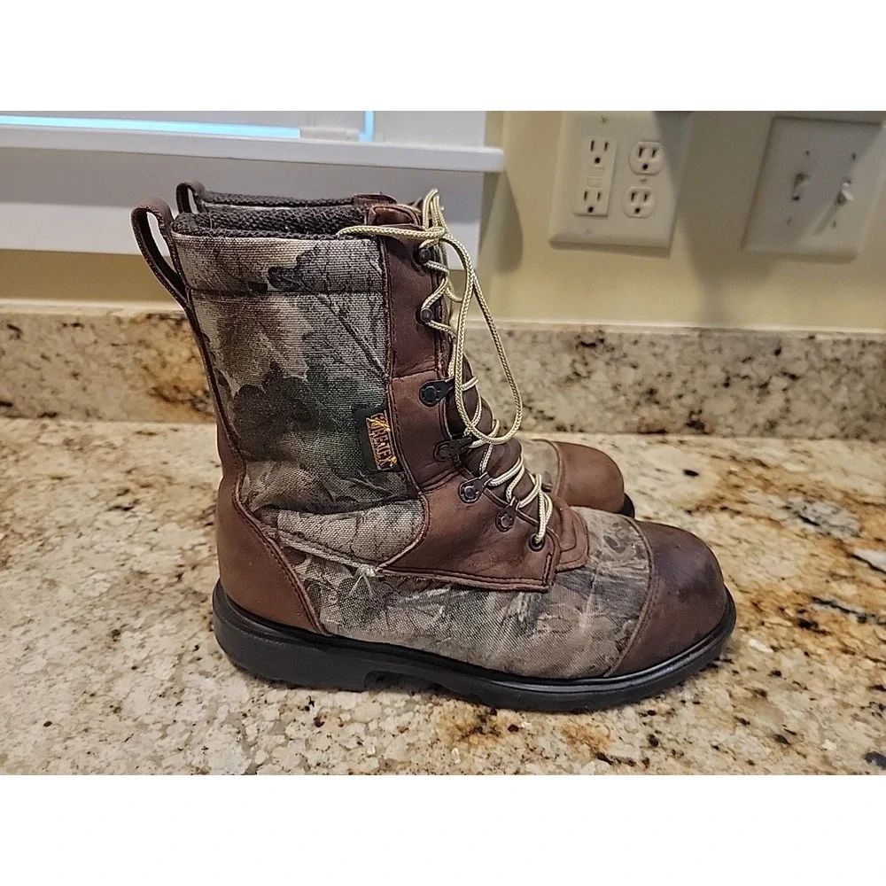 Red Wing Camouflage Steel Toe Work Safety Gore-Tex Hunting Boots 10D Vintage USA
